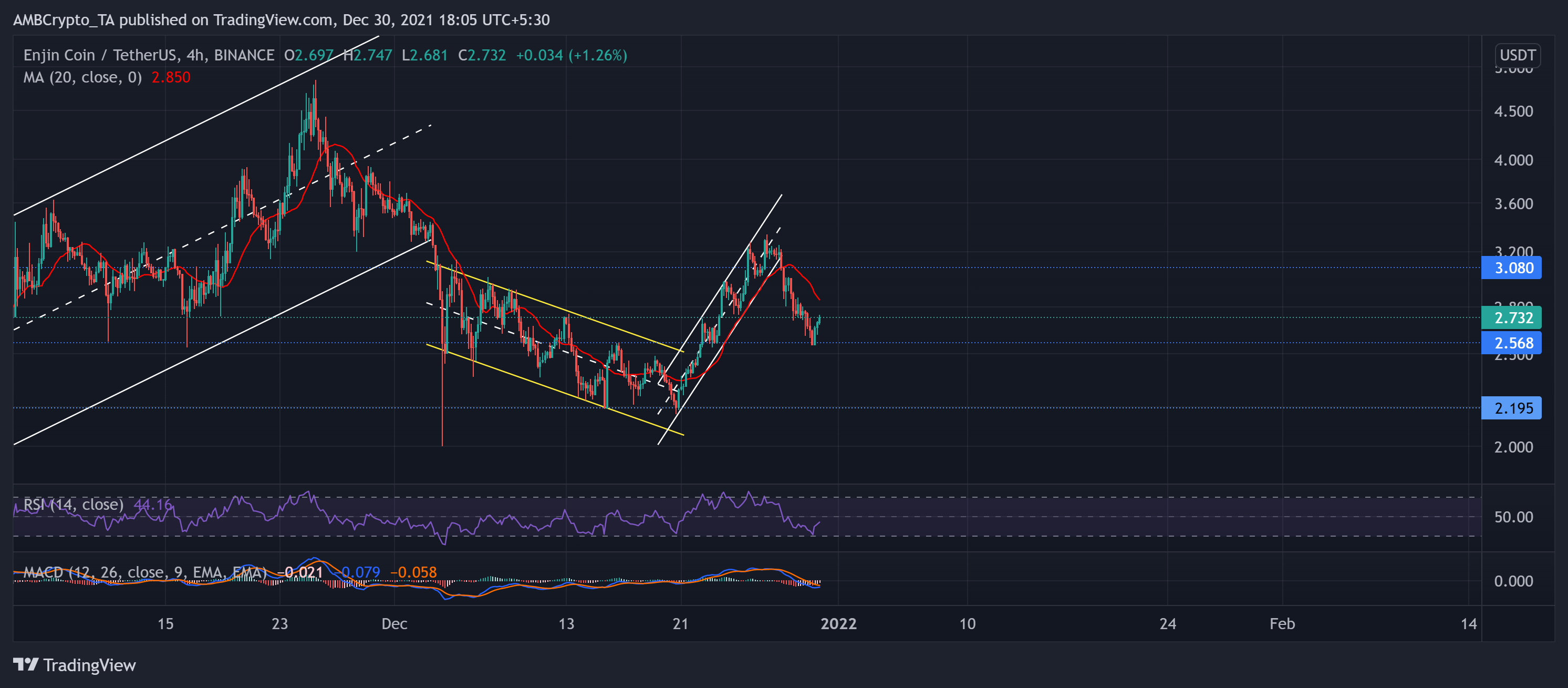 Analyse du prix des pièces de Cardano, MANA, Enjin : 30 décembre 9